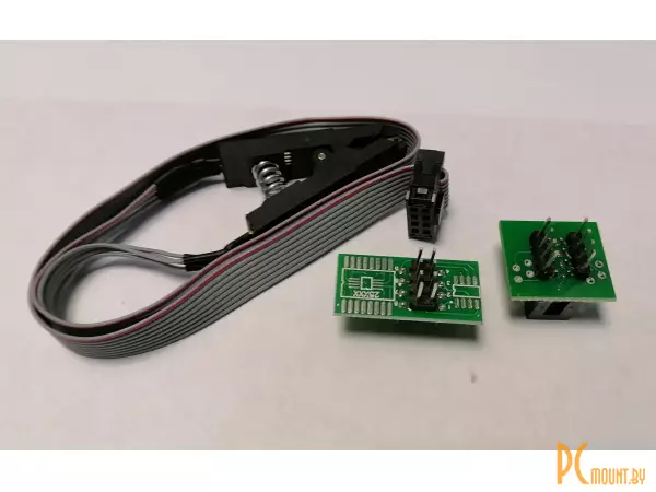 Устройство для программирования микросхем (кабель с разъемом + две платы), Test clip SOP8 wire + two boards