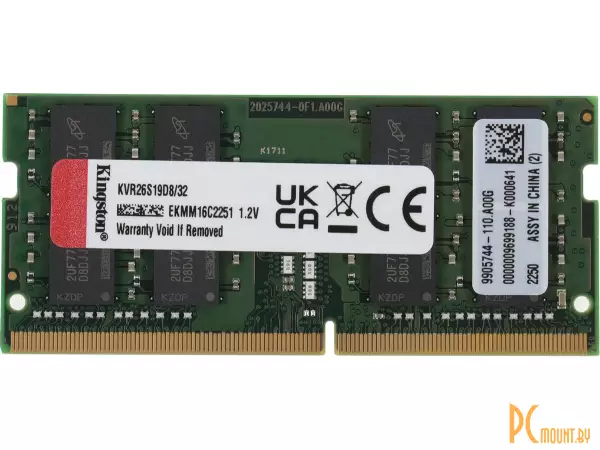 Память для ноутбука SODDR4, 32GB, PC21300 (2666MHz), Kingston KVR26S19D8/32