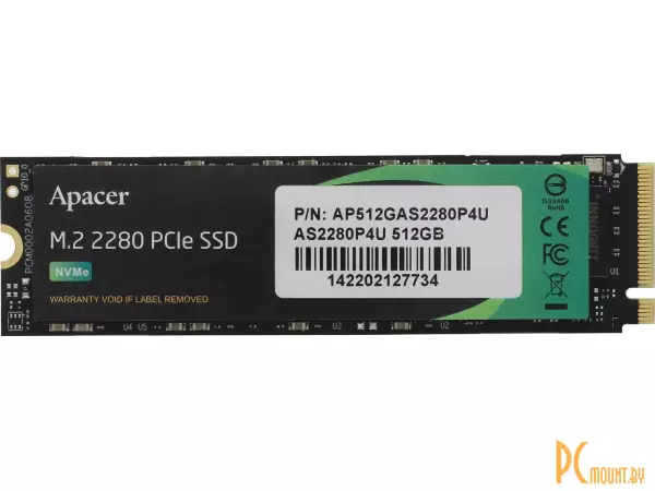 Apacer AS2280P4U (M.2 PCI Express 3.0 x4 3D TLC 3500/2300MB/s) AP512GAS2280P4U (Bulk) ()